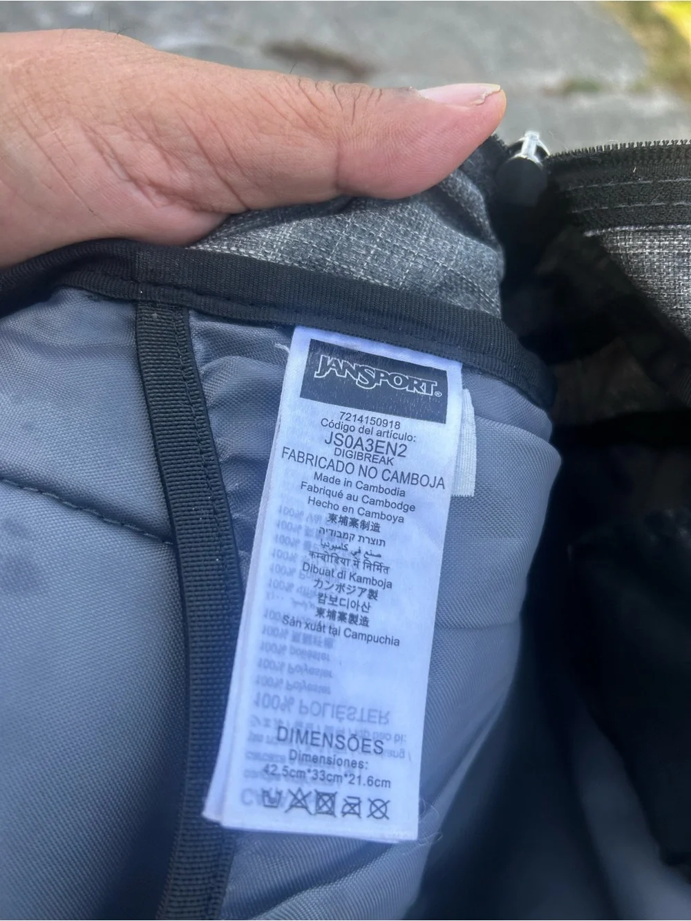 Jansport Digital Carry Digibreak men’s Gray Textured Backpack